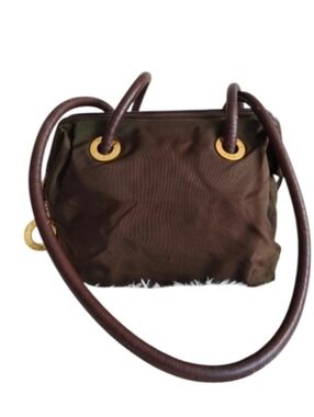 Vintage Celine Paris Nylon Leather Shoulder Bag